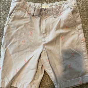 GUC Boys Crewcuts Flamingo Chino Shorts - Pale Blue/Grey with Pink Flamingoes